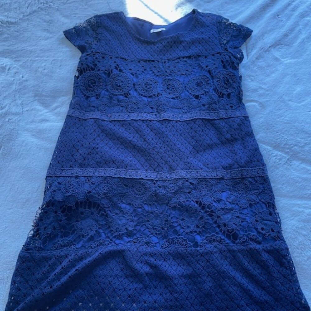Xhilaration Crochet Navy Dress